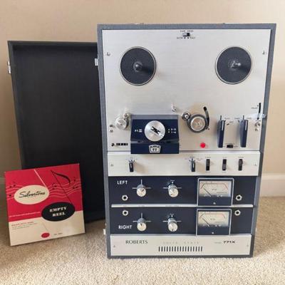 Roberts 771X Solid State Reel-to-Reel Recorder + Silvertone Empty Reel	