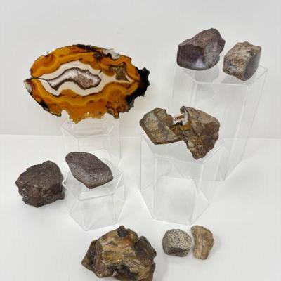Diverse Natural Stone Collection: Large Agate, Geodes, & More	