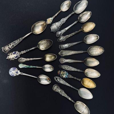 Exquisite Sterling Silver Engraved & Commemorative Spoons Collection	