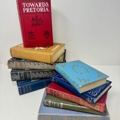 #1 Antique Illustrated Spines/Gilt Books: Julian Ralph, Hawthorne +	