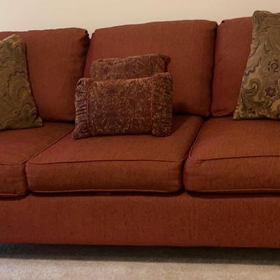 Fabric Sofa In Burgundy Fabric From Hickory Heritage