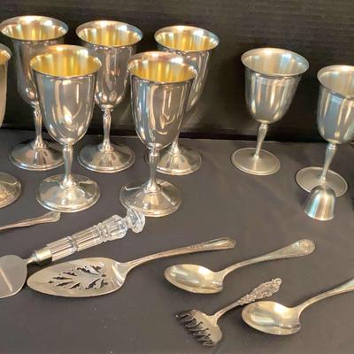 Wine Goblets By Benedict, Fork By Gorham, Genuine Pewter Mug, Serving Pieces And More