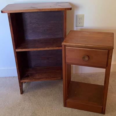 Wooden Bookcase & Small Side Table