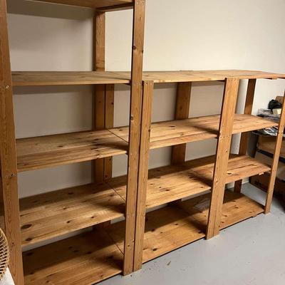 Three Wooden Shelving Units