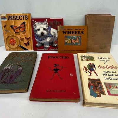 Vintage Books Including First Print Of Pinocchio 1940 & More