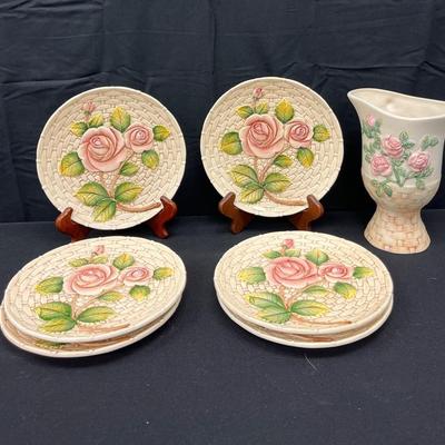 China- Roses + Basket Weave 
