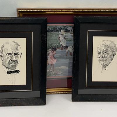 Framed Prints Of Harriet Tubman, W.E.B. Dubois & Ann Mount Print Children Playing