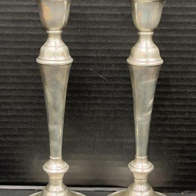 Sterling Weighted Candlesticks “Wild Rose”