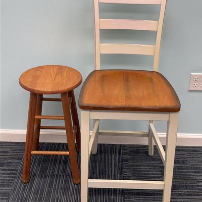 Wooden Stool + Bar Chair