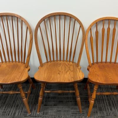 3 Spindle-back Chairs 