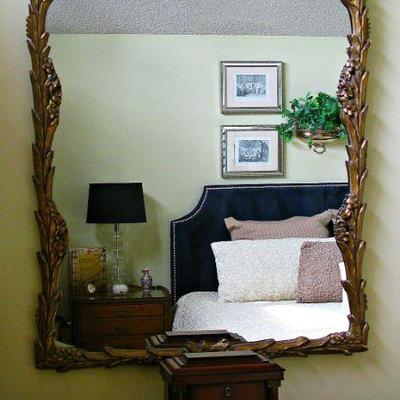 Vintage Carolina Mirror Company Fancy Gilt French Rococo Mirror 