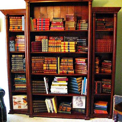 Mahogany 3 Piece Book Shelf Set -Antique Books 