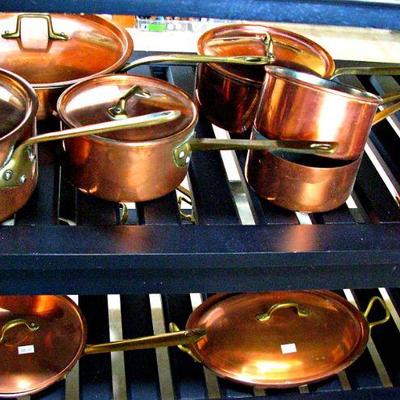 Copper Brass Pan Set