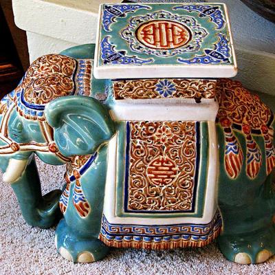 Vintage Porcelain Elephant Plant Stand