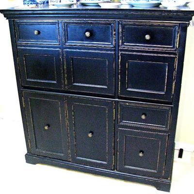 6 Drawer Apothecary Chest in Antique Black