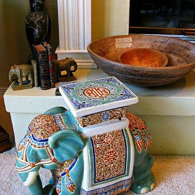 Vintage Porcelain Elephant Plant Stand