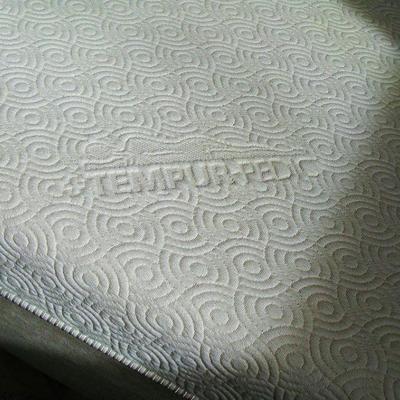 King Bed with Tempur-Pedic  Mattress and Velvet Upholstered Headboard