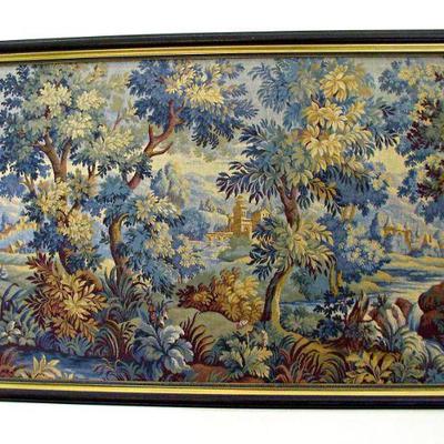 Very Large  Framed Tapestry Undergrowth and Castles