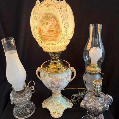Vintage Hurricane & Oil Style Electric Lamps