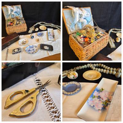 Vintage Sewing Notions, Wedgwood.Trinkets 