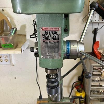 Central Machinery 16 Speed Heavy Duty Drill Press Model #30697