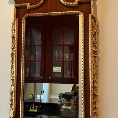 Chippendale Style Mirror With Gilt Phoenix 
