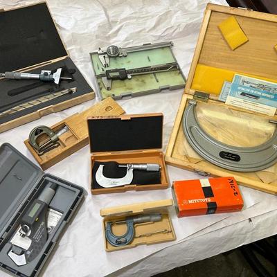 Group Of Precision Inside & Outside Micrometers - Mitutoyo, Brown & Sharpe, China