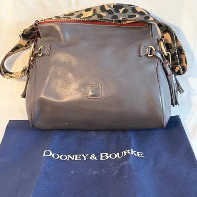 Dooney & Bourke Florentine Leather Zip Hobo Grey