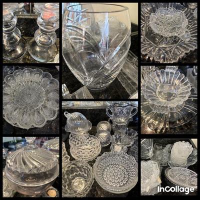 Assortment Of Cut Glass Serving Pieces