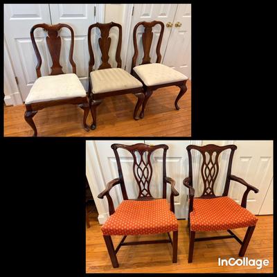 4 Hinkle Harris Side Chairs, 2 Hickory Chair Co Arm Chairs 