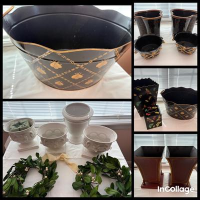 Metal Pots, Tub, Waste Can/Tissue Holder, Flower Vases & Pots  