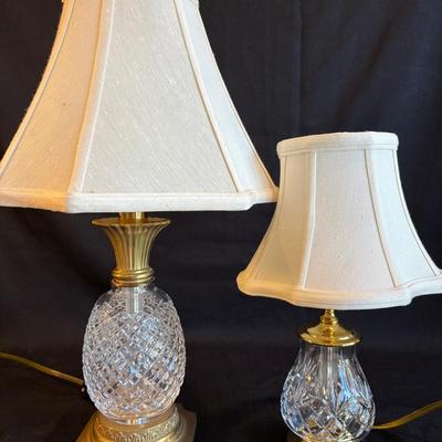Two Petite Waterford Crystal Table Lams