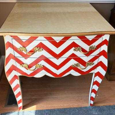 Two Drawer Chest-Chevron Pattern