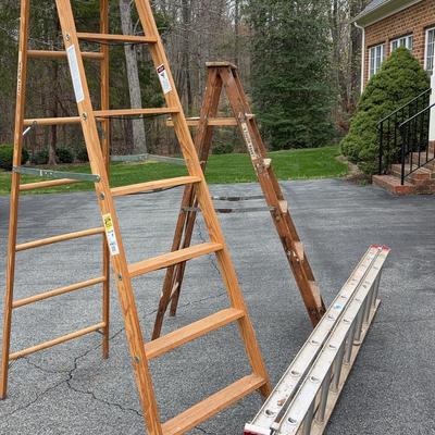 Werner 8’ Wooden Ladder, All American  Aluminum 16’ Ladder