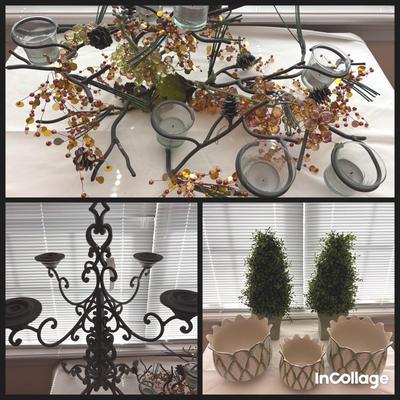 Smith & Hawken Candelabra, Topiaries, Williamsburg Andrea By Sadek