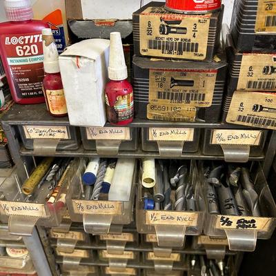 Bench top Lot Of Cutting Tools - Fasteners - More