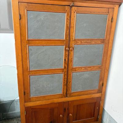 Vintage Pie Safe With Punched Metal 