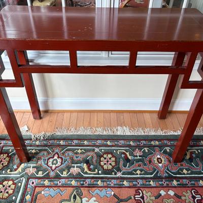 Chinese Red Lacquer Console Table