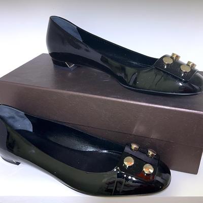 Gucci Vitello Vernice Soft Block Heel Flats 