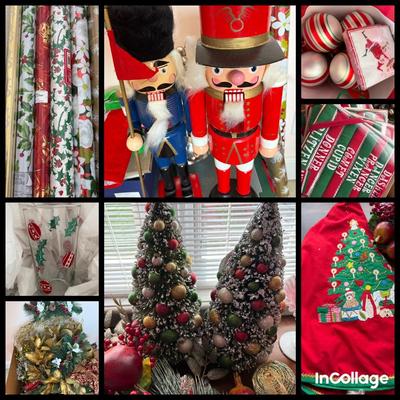 Christmas Mystery Lot-Nutcrackers, Ornaments, Wreaths