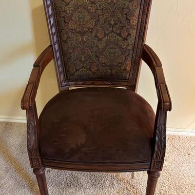 Vintage Wood And Upholstered Chair