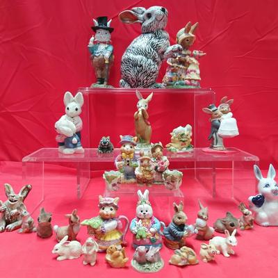 "Rebecca Rabbit" Figure w/Spring Rabbit Collection, Lefton, Josef, & More