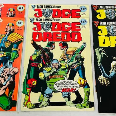 RARE JUDGE DREDD # 1-3 1983 Eagle Comics Brian Bolland Art (x2)
