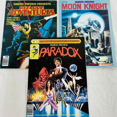 Trio of 1980 Marvel Preview Magazines w/Moon Knight # 21