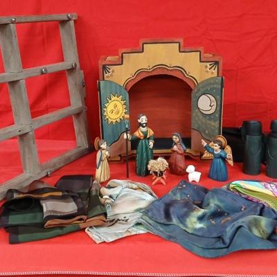 Wooden Nativity Scene- Designer Scarves- Vortex Binoculars 
