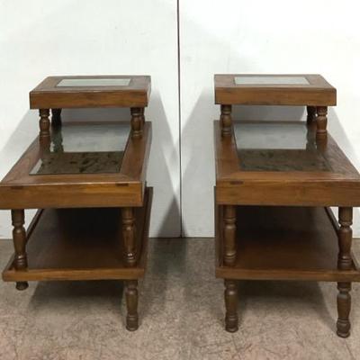 Vintage Oriental Carved End Tables 