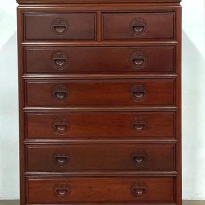 Rosewood Chest Of Drawers W/ Nightstand 