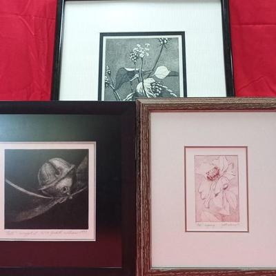 Judith Williams "Red", "Bell", And "From My Garden" Signed Artworks