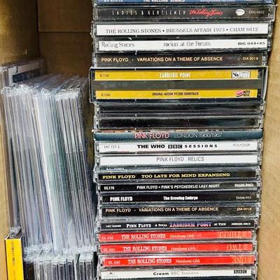 Box of CDs: Beatles, The Who, Cream, Stones, Pink Floyd & More