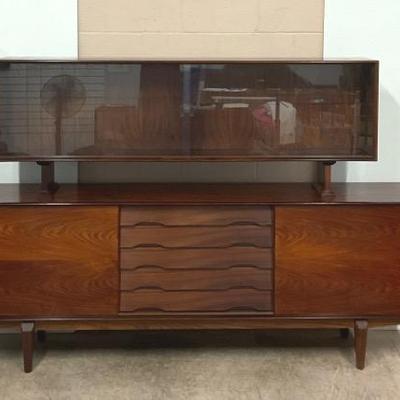 Danish Rosewood Credenza Hutch By Skovby 